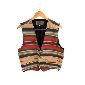 Seppe Southwestern Striped Button-Front Vest L